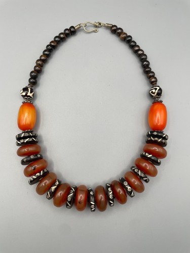 Ethno halskette orange - ethno,