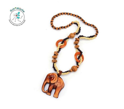 Halskette elefant holz - halskette,