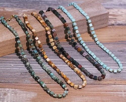 Edelstein würfel collier - edelstein,